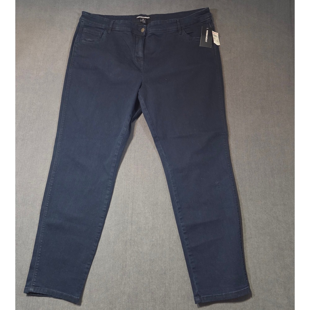 Permanent Skinny Jeans Womens 20 Dark Blue High Rise Stretch Denim